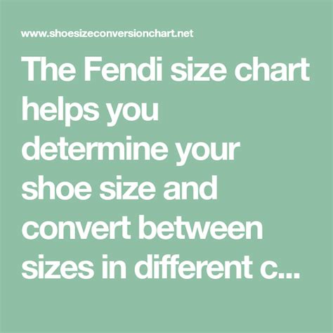 Fendi size chart uk